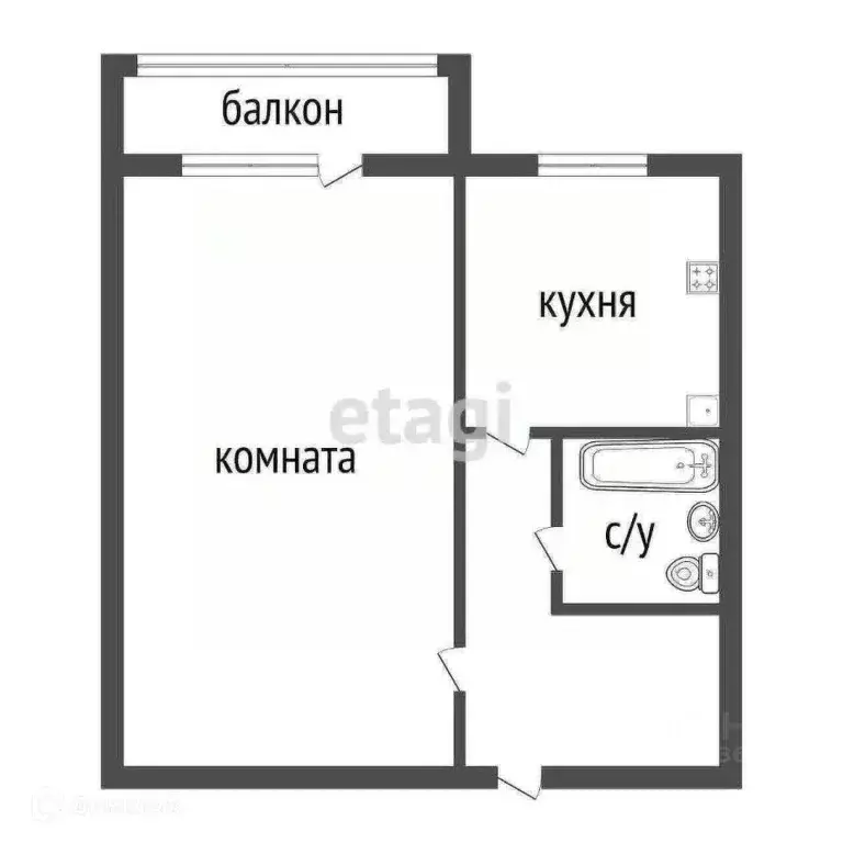 1-к кв. Курганская область, Курган Новая ул., 10 (31.8 м) - Фото 2