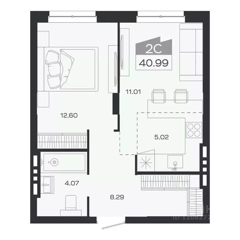 2-к кв. Новосибирская область, Новосибирский район, Краснообск рп ... - Фото 1