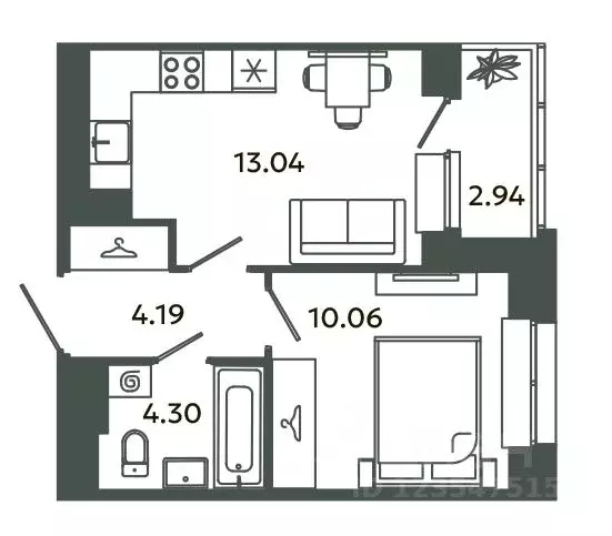 1-к кв. Ленинградская область, Ломоносовский район, Аннинское ... - Фото 1