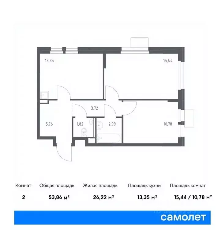 2-к кв. Московская область, Химки Клязьма-Старбеево мкр, Ивакино кв-л, ... - Фото 0