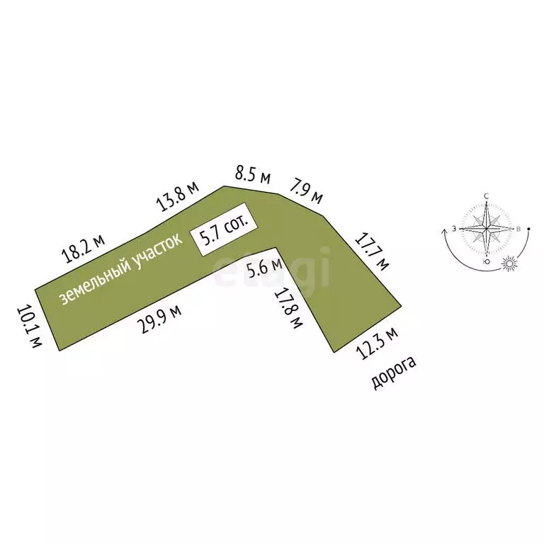 Участок в Феодосия, СПК Геолог (5.7 м) - Фото 1