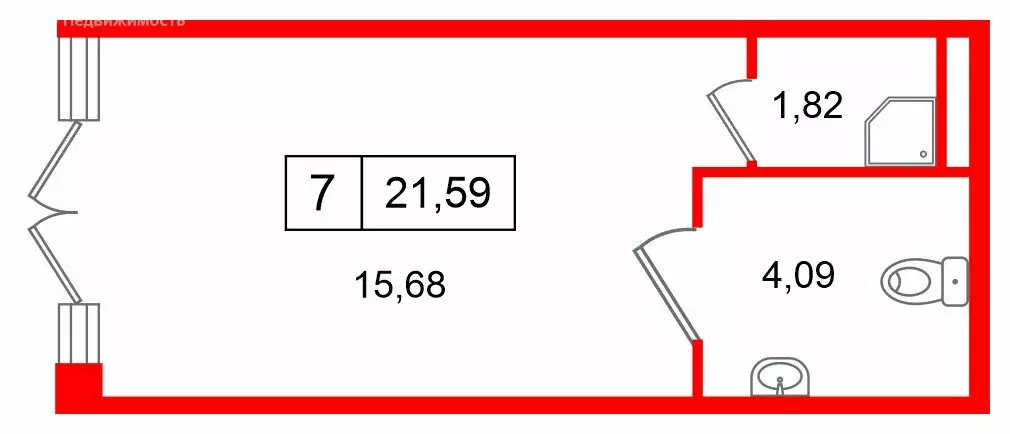 Помещение свободного назначения (21.59 м) - Фото 2