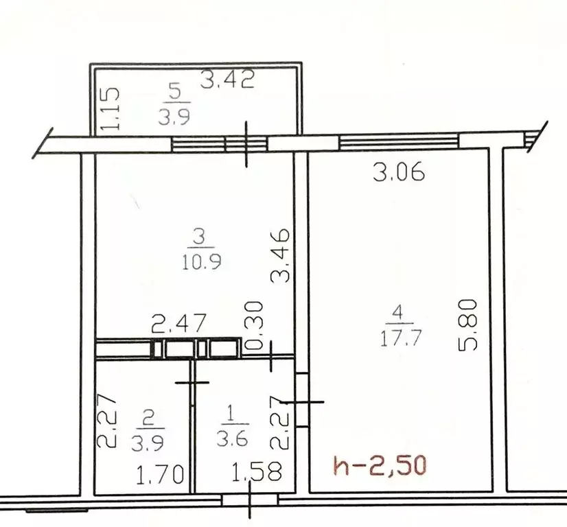 1-к кв. Краснодарский край, Анапа ул. Адмирала Пустошкина, 22к4 (39.0 ... - Фото 2