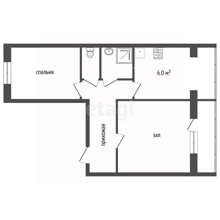 2-к кв. Крым, Бахчисарайский район, с. Табачное ул. Садовая, 1 (45.5 ... - Фото 2