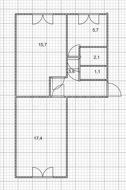 2-к. квартира, 47,6 м, 1/5 эт. - Фото 1