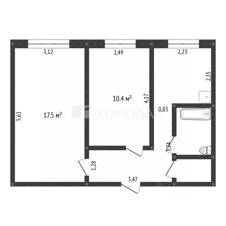 2-к кв. Кемеровская область, Новокузнецк ул. Тольятти, 16 (44.0 м) - Фото 2