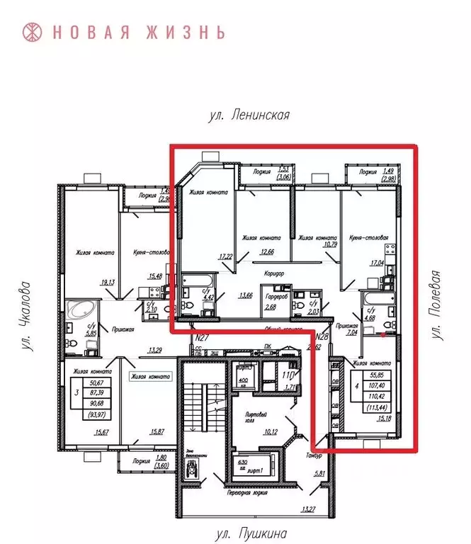 4-к кв. Самарская область, Самара Ленинская ул. (113.18 м) - Фото 0