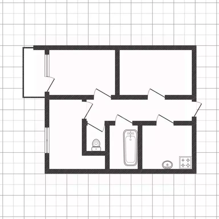 3-к кв. Белгородская область, Белгород Курская ул., 8А (48.0 м) - Фото 2
