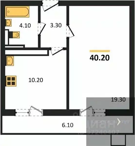 1-к кв. Воронежская область, Воронеж ул. Загоровского, 5/1 (40.2 м) - Фото 0