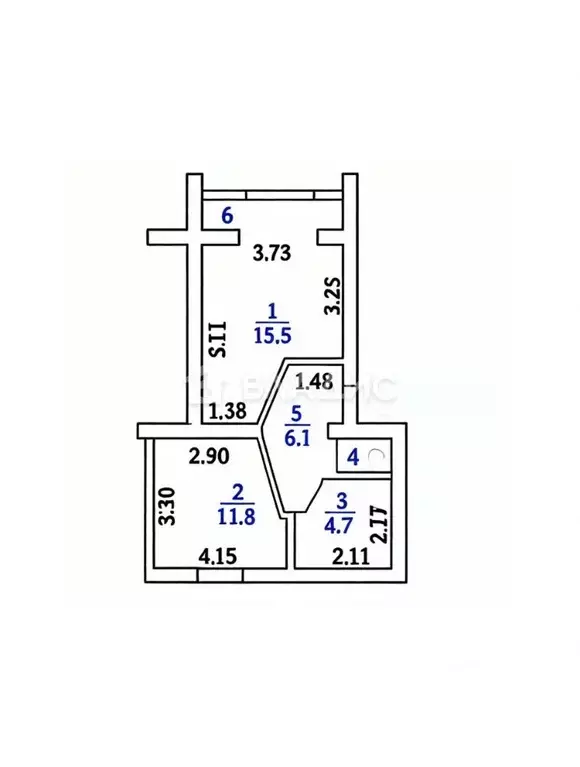 1-к кв. Краснодарский край, Ейск Красная ул., 53/5к2 (38.1 м) - Фото 2
