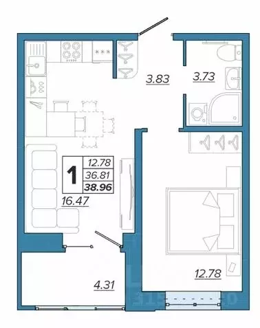 1-к кв. Брянская область, Брянск Московский мкр, Микрорайон Акватория ... - Фото 1