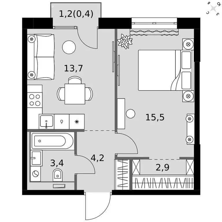 1-комнатная квартира: Казань, Даурская улица, 2А (40.1 м) - Фото 2