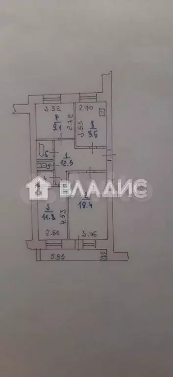3-к. квартира, 73,4 м, 6/6 эт. - Фото 0