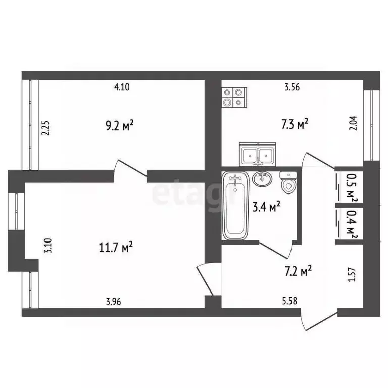 2-к кв. Крым, Феодосия бул. Старшинова, 23 (39.7 м) - Фото 1