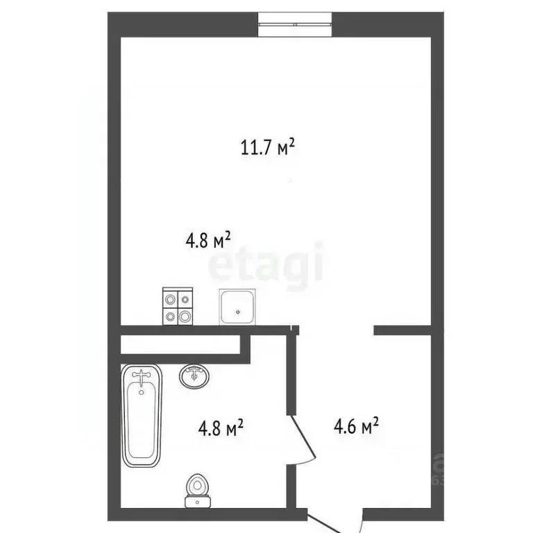 Студия Воронежская область, Воронеж ул. Ломоносова, 114/20 (25.0 м) - Фото 2