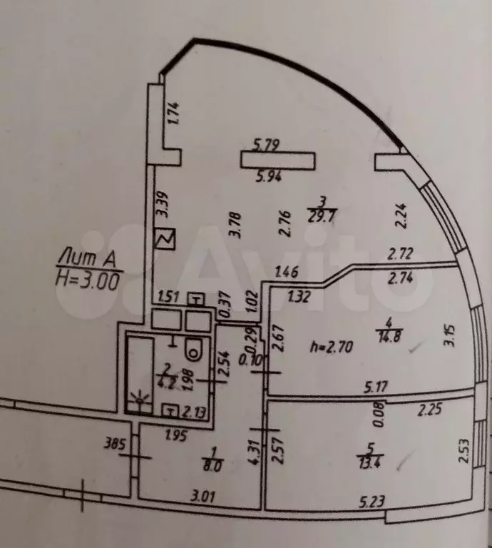 2-к. квартира, 70,1 м, 8/17 эт. - Фото 0