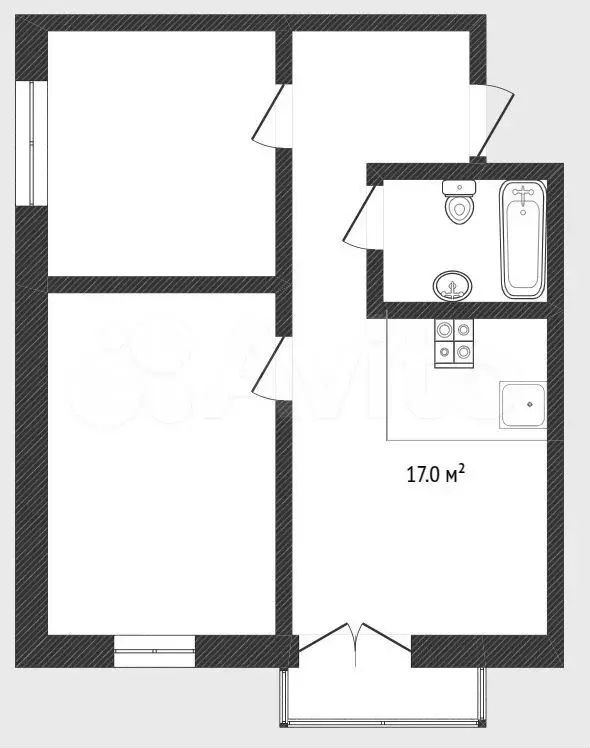 2-к. квартира, 58 м, 2/4 эт. - Фото 0