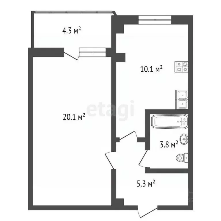 1-к кв. Калужская область, Калуга пер. Баррикад, 5 (41.5 м) - Фото 2