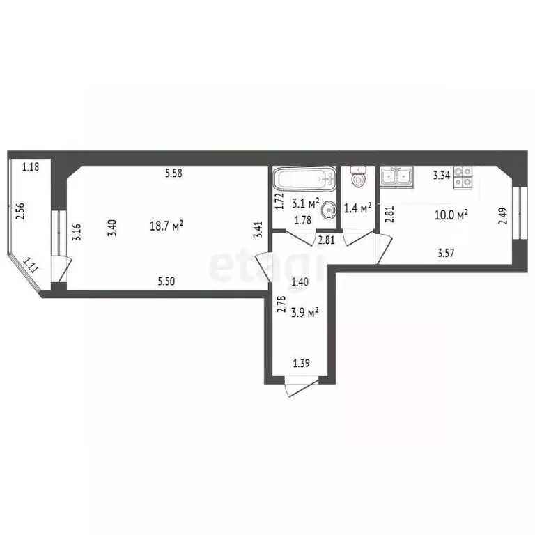 1-к кв. Орловская область, Орловский муниципальный округ, д. Жилина ... - Фото 2