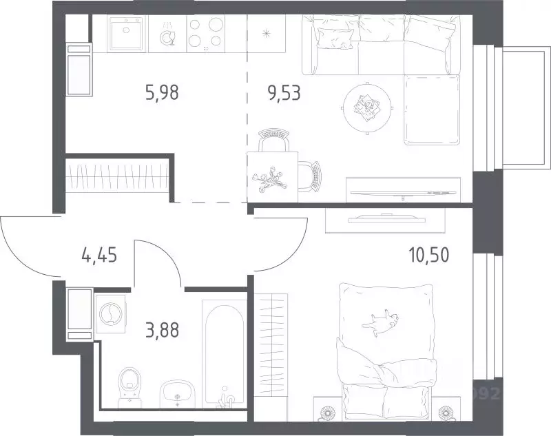 1-к кв. Московская область, Люберцы городской округ, Мирный пгт ... - Фото 1