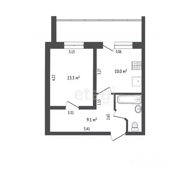 1-к кв. Тюменская область, Тюмень Широтная ул., 92к1 (35.9 м) - Фото 2
