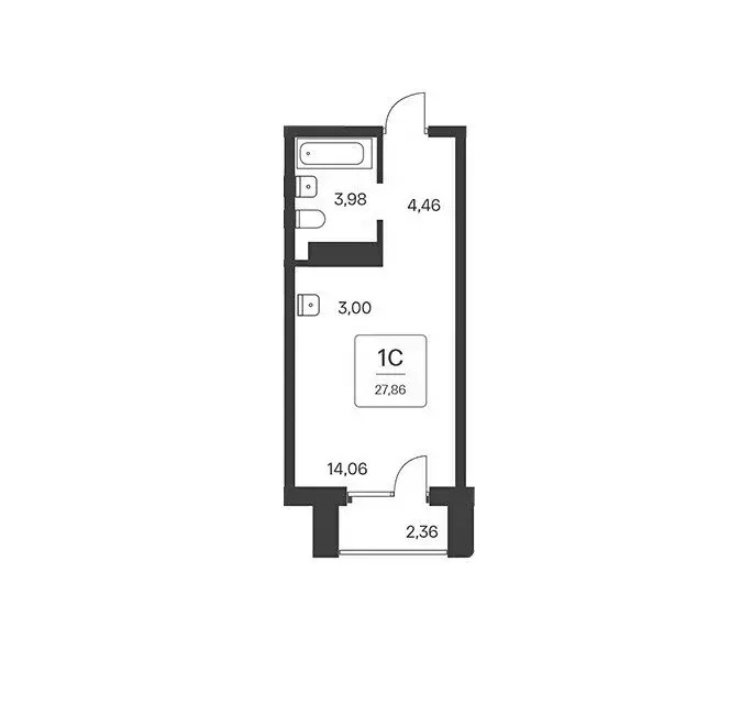 Квартира-студия: Новосибирск, Красный проспект, 180 (28 м) - Фото 1