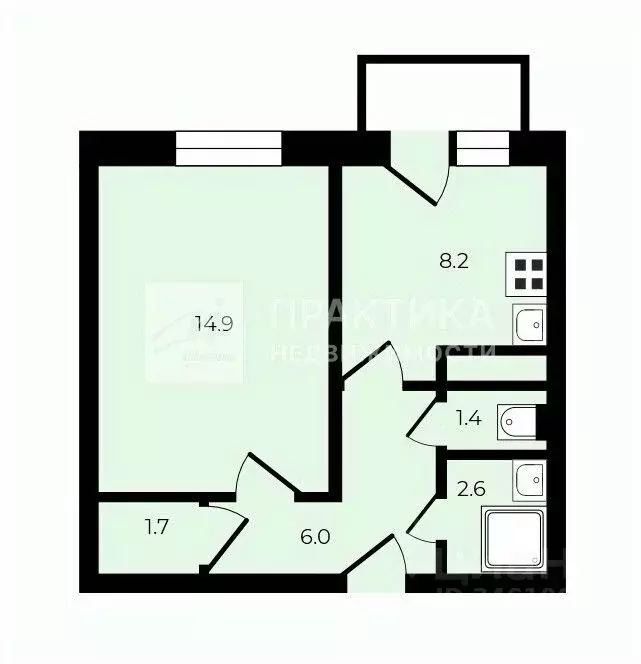 1-к кв. Московская область, Красногорск Опалиха мкр, ул. Дежнева, 11 ... - Фото 2