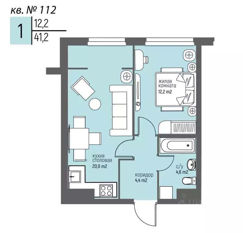 1-к кв. Нижегородская область, Нижний Новгород Спортивный мкр, ... - Фото 1