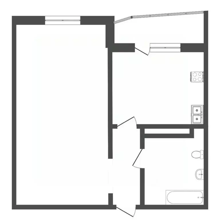 1-к кв. Тюменская область, Тюмень ул. Монтажников, 34 (40.9 м) - Фото 2