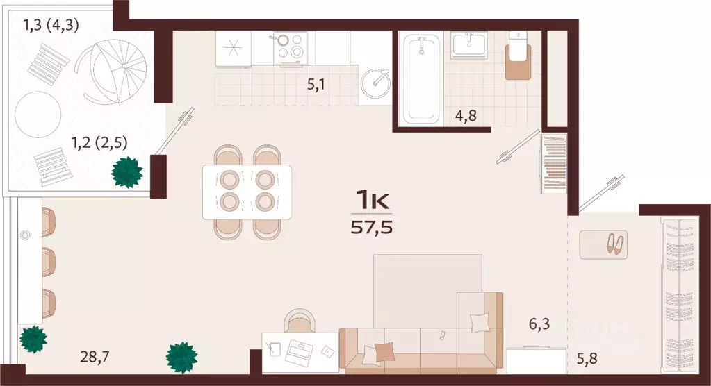 1-к кв. Крым, Ялта ул. Спендиарова, 5 (57.5 м) - Фото 1