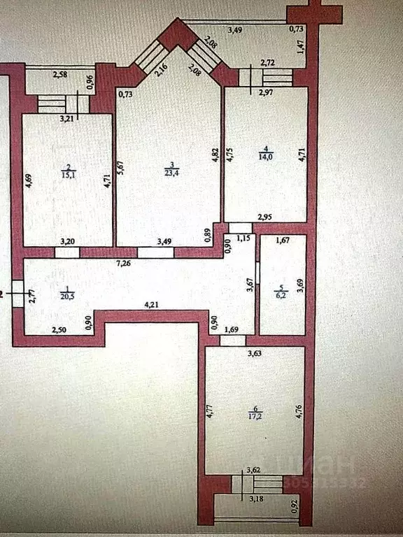 3-к кв. Оренбургская область, Оренбург Пролетарская ул., 86 (96.4 м) - Фото 1