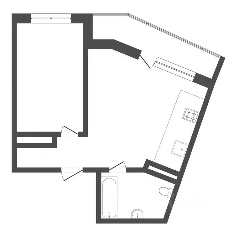 1-к кв. Тюменская область, Тюмень ул. Новоселов, 113 (45.8 м) - Фото 2