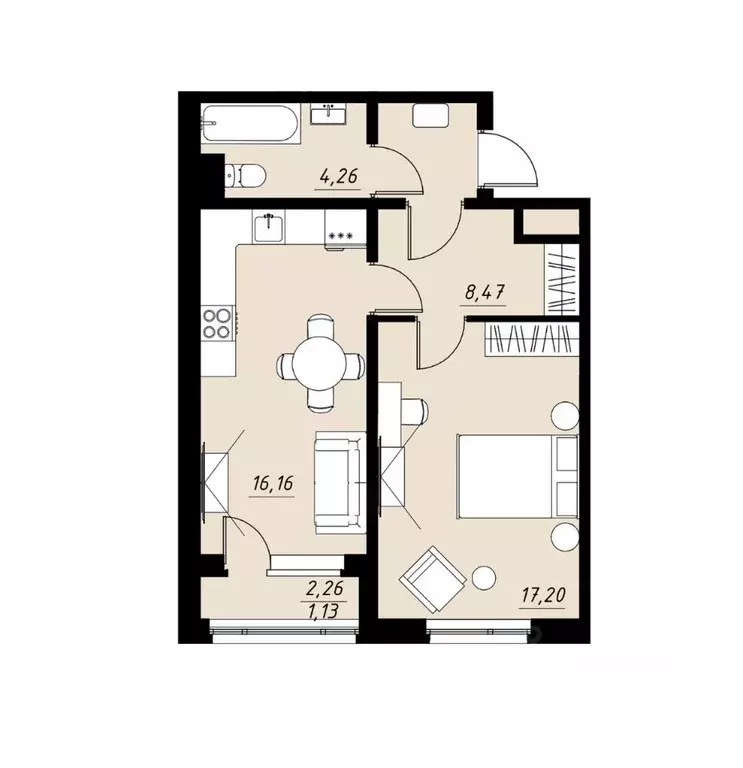 1-к кв. Тамбовская область, Тамбов Телецентр мкр, Строганов жилой ... - Фото 1