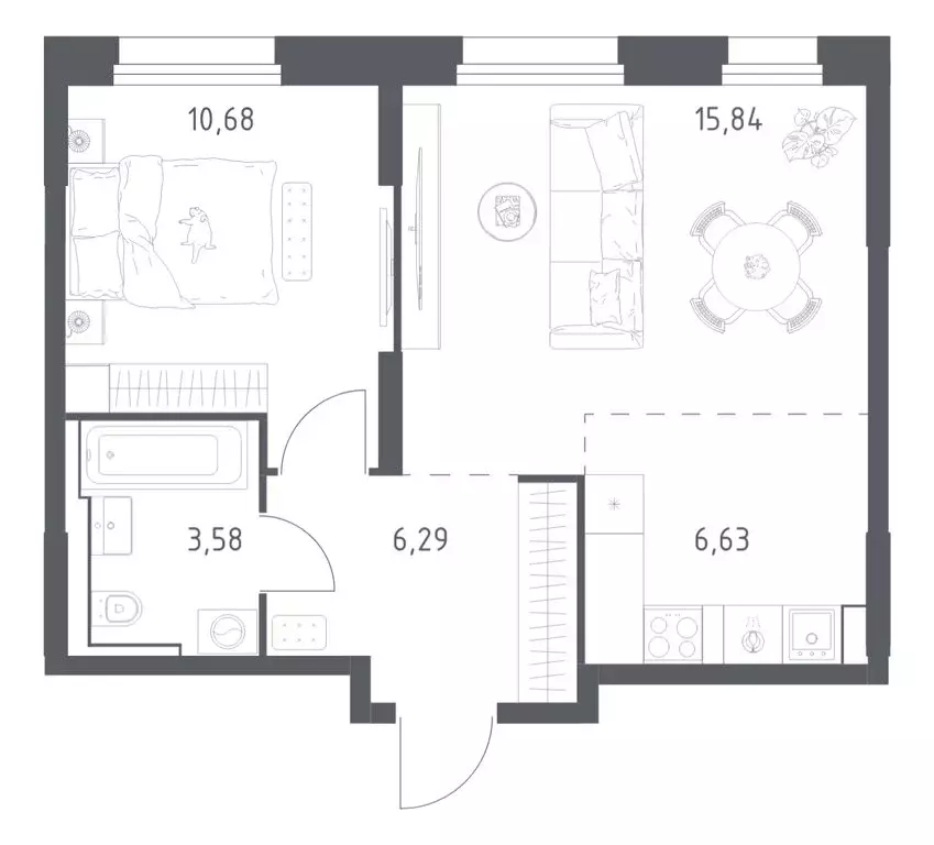 1-комнатная квартира: Красногорск, жилой комплекс Квартал Строгино, к1 ... - Фото 1