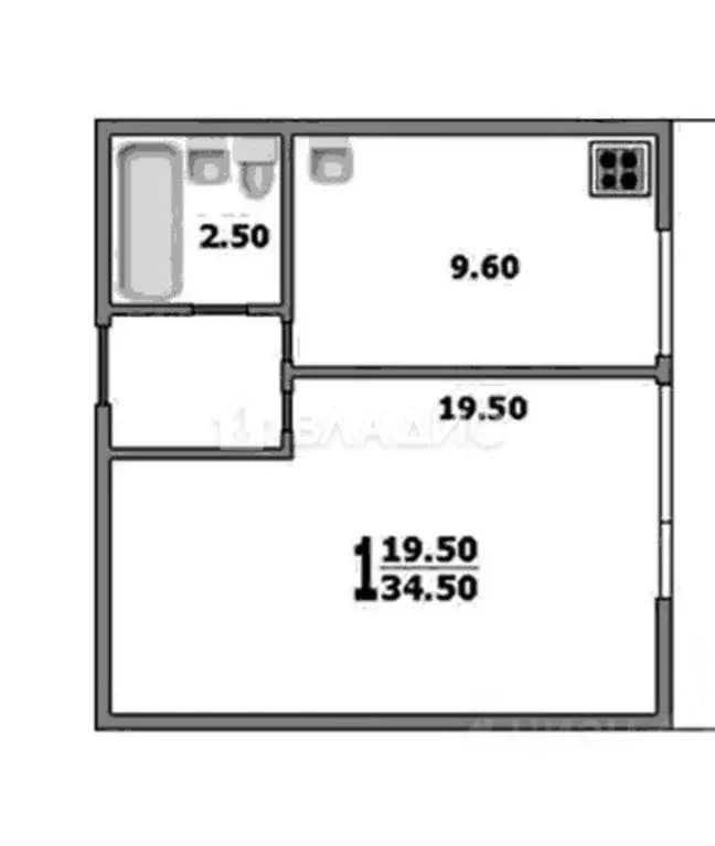 1-к кв. Москва Волгоградский просп., 71К2 (34.5 м) - Фото 1