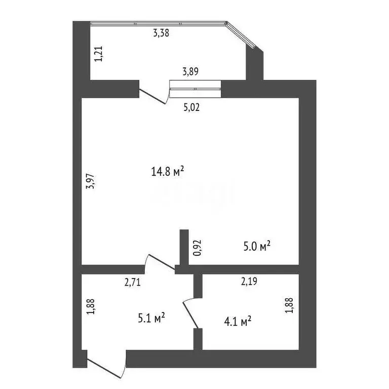 Квартира-студия: Благовещенск, микрорайон КПП, Гражданская улица, 27 ... - Фото 1