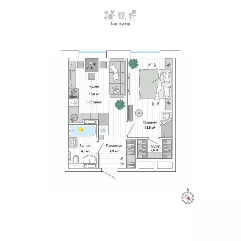 2-к кв. Приморский край, Владивосток ул. Нейбута (40.8 м) - Фото 1