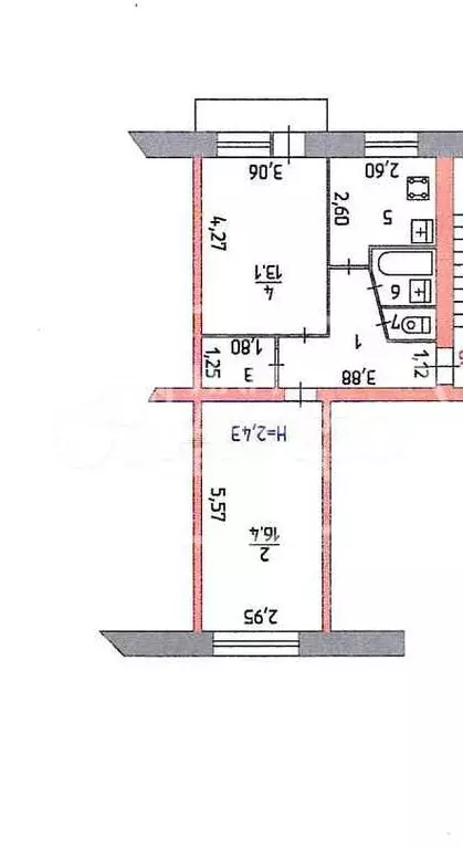 2-к. квартира, 47,8 м, 4/5 эт. - Фото 0