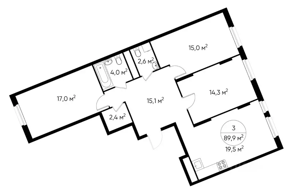 3-к кв. Москва Переделкино Ближнее мкр, 18-й кв-л,  (89.9 м) - Фото 0