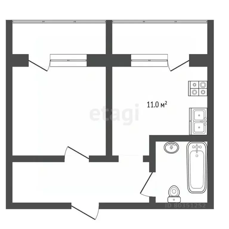 1-к кв. Ставропольский край, Пятигорск Огородная ул. (35.6 м) - Фото 1