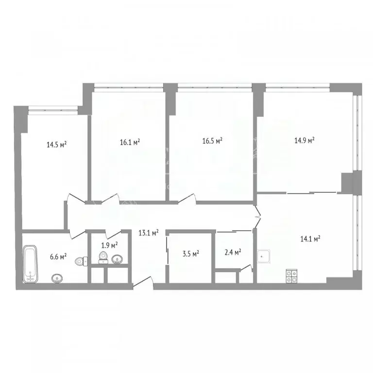 4-к кв. Москва Мичуринский просп., 56 (106.1 м) - Фото 2