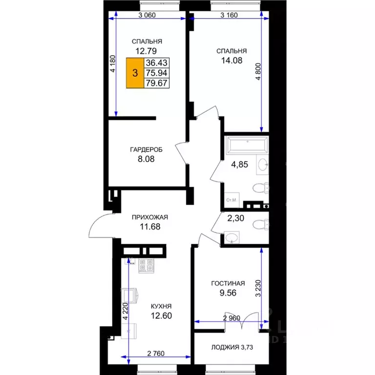 3-к кв. Калининградская область, Гурьевск ул. Героя России ... - Фото 1