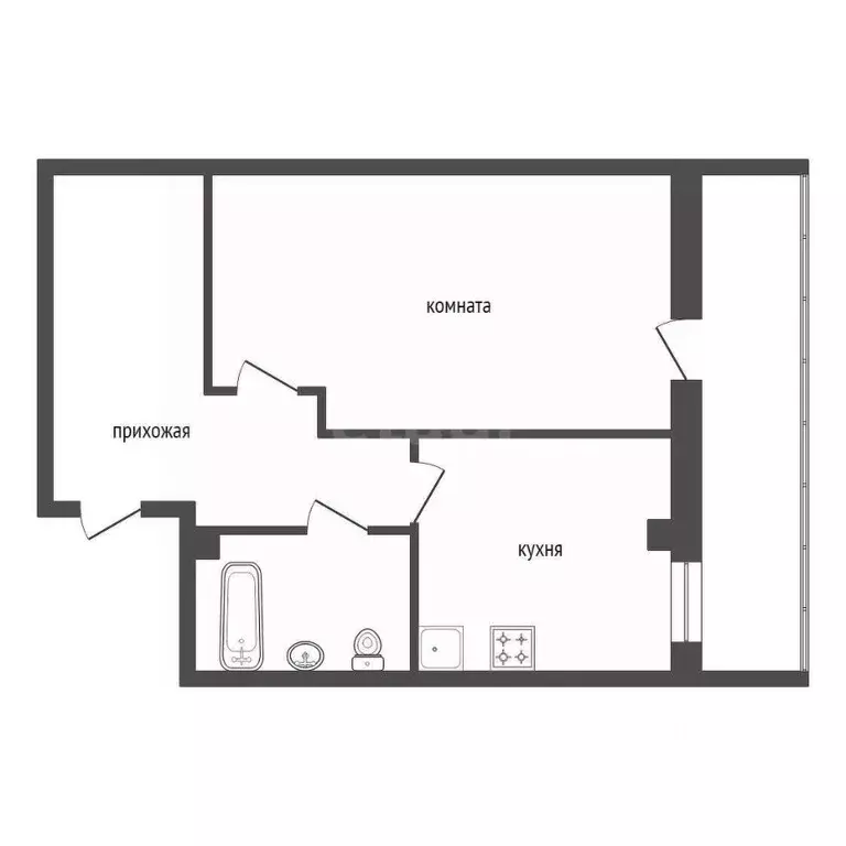 1-к кв. Красноярский край, Красноярск Норильская ул., 3Ж (39.6 м) - Фото 2