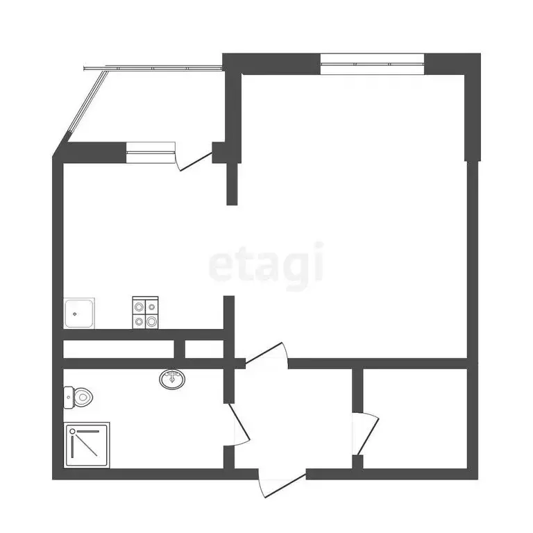 1-комнатная квартира: Дмитров, Спасская улица, 14 (42.9 м) - Фото 2