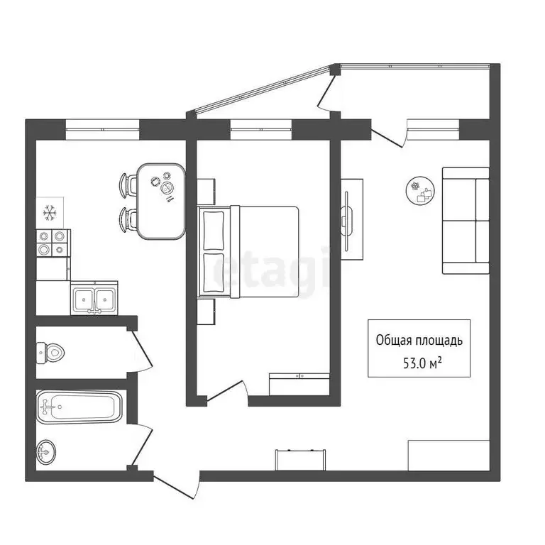 2-комнатная квартира: Искитим, микрорайон Индустриальный, 46 (53 м) - Фото 1