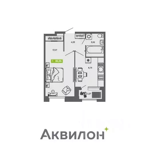 1-к кв. Архангельская область, Архангельск просп. Обводный Канал ... - Фото 0