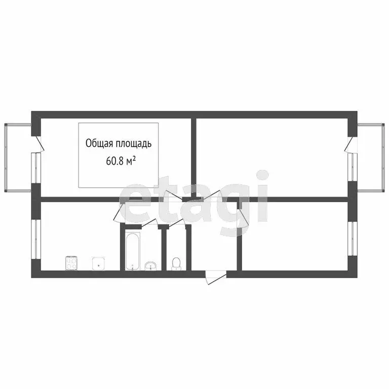 3-комнатная квартира: Томск, Учебная улица, 3/2 (60.5 м) - Фото 0