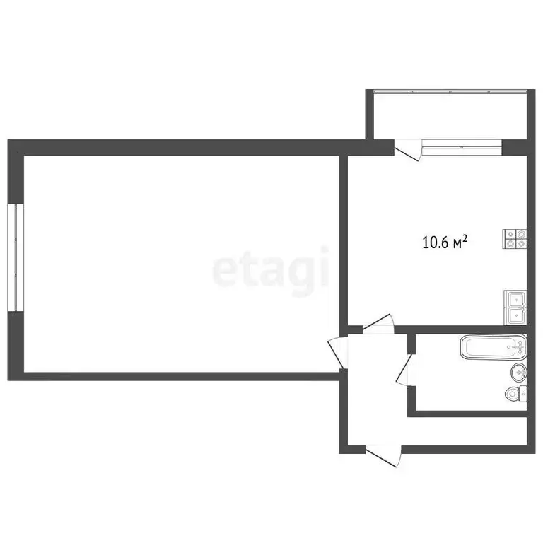 1-комнатная квартира: Стерлитамак, Полевая улица, 23 (43.8 м) - Фото 1