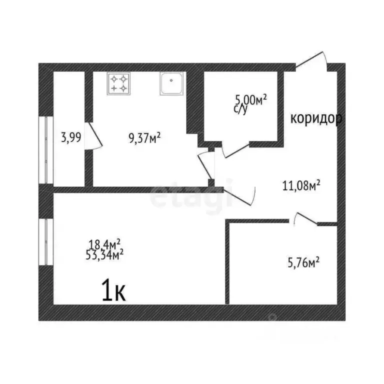 1-к кв. Белгородская область, Белгород ул. Есенина, 9к1 (53.1 м) - Фото 1