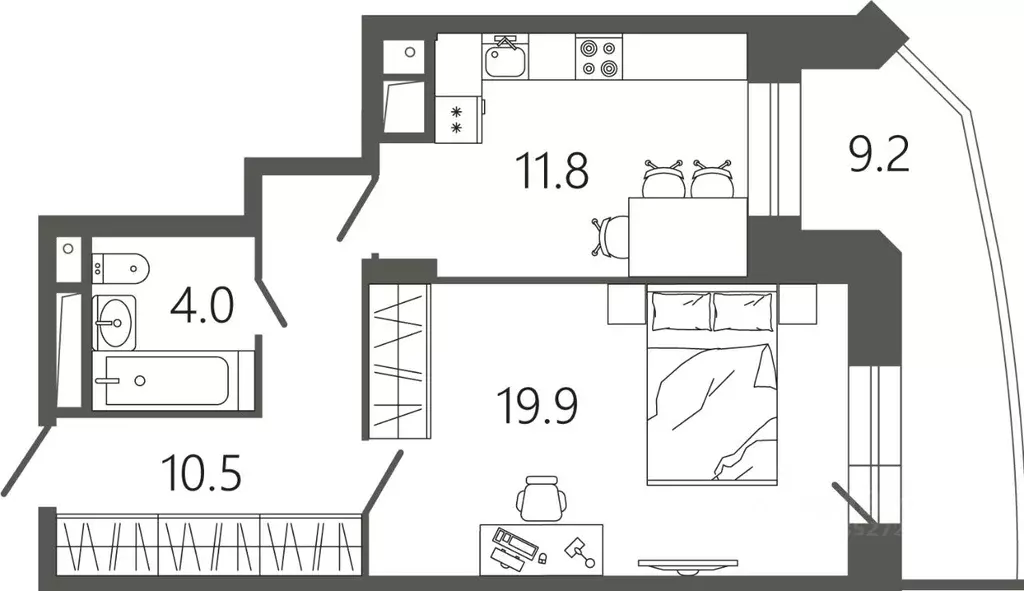 1-к кв. Московская область, Подольск Климовск мкр, ул. Советская, 18к2 ... - Фото 1